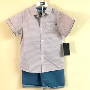 NEW DKNY Button Down + Jean Shorts Set Size 7 Blue